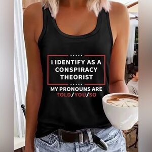 Black Graphic Tank Top Size XL - NEW